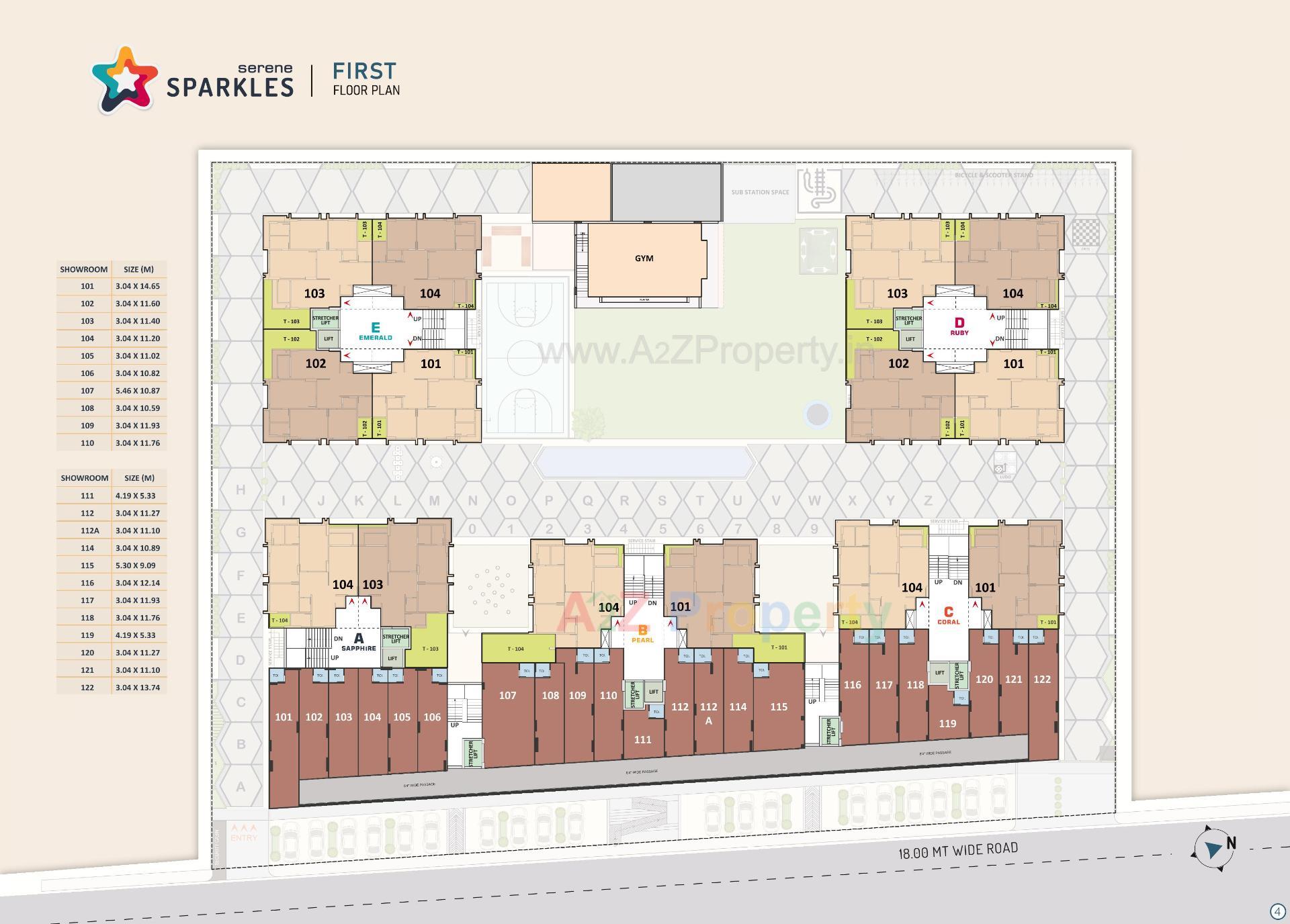 Layout of real estate project Serene Sparkles located at Ghuma, Ahmedabad, Gujarat