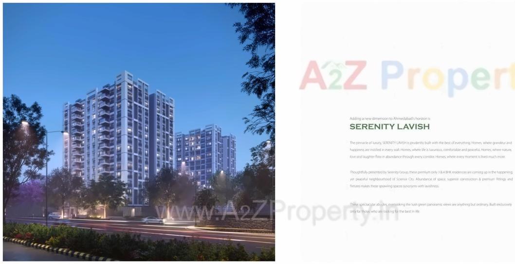 3D Elevation of real estate project Serenity Lavish located at Sola, Ahmedabad, Gujarat