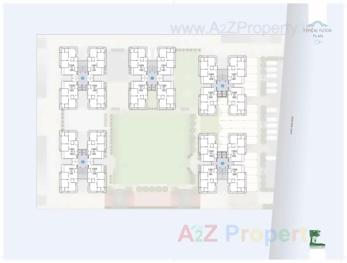 Layout of real estate project Serenity Sky located at Bopal, Ahmedabad, Gujarat