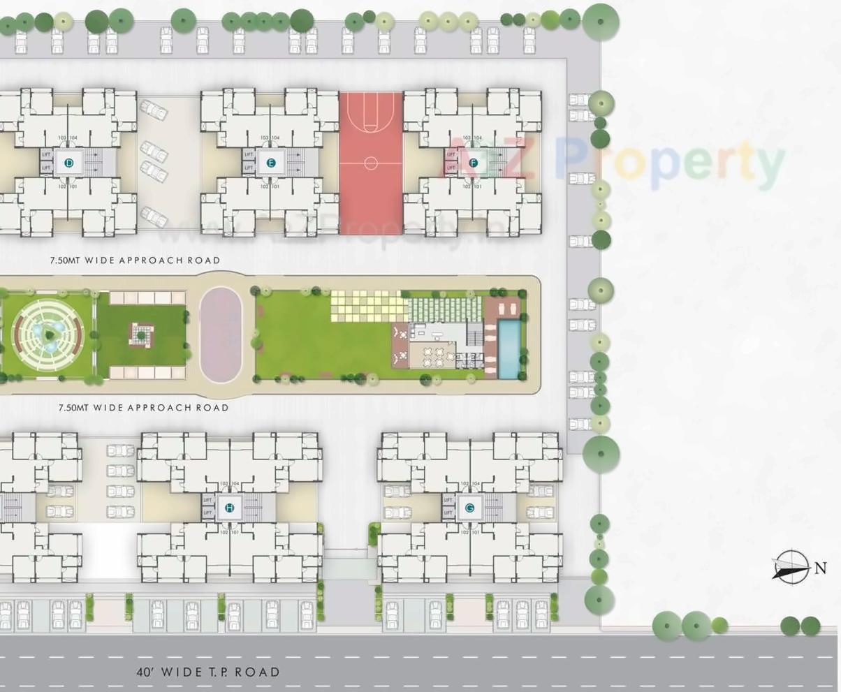 Layout of real estate project Serenity Space located at Gota, Ahmedabad, Gujarat