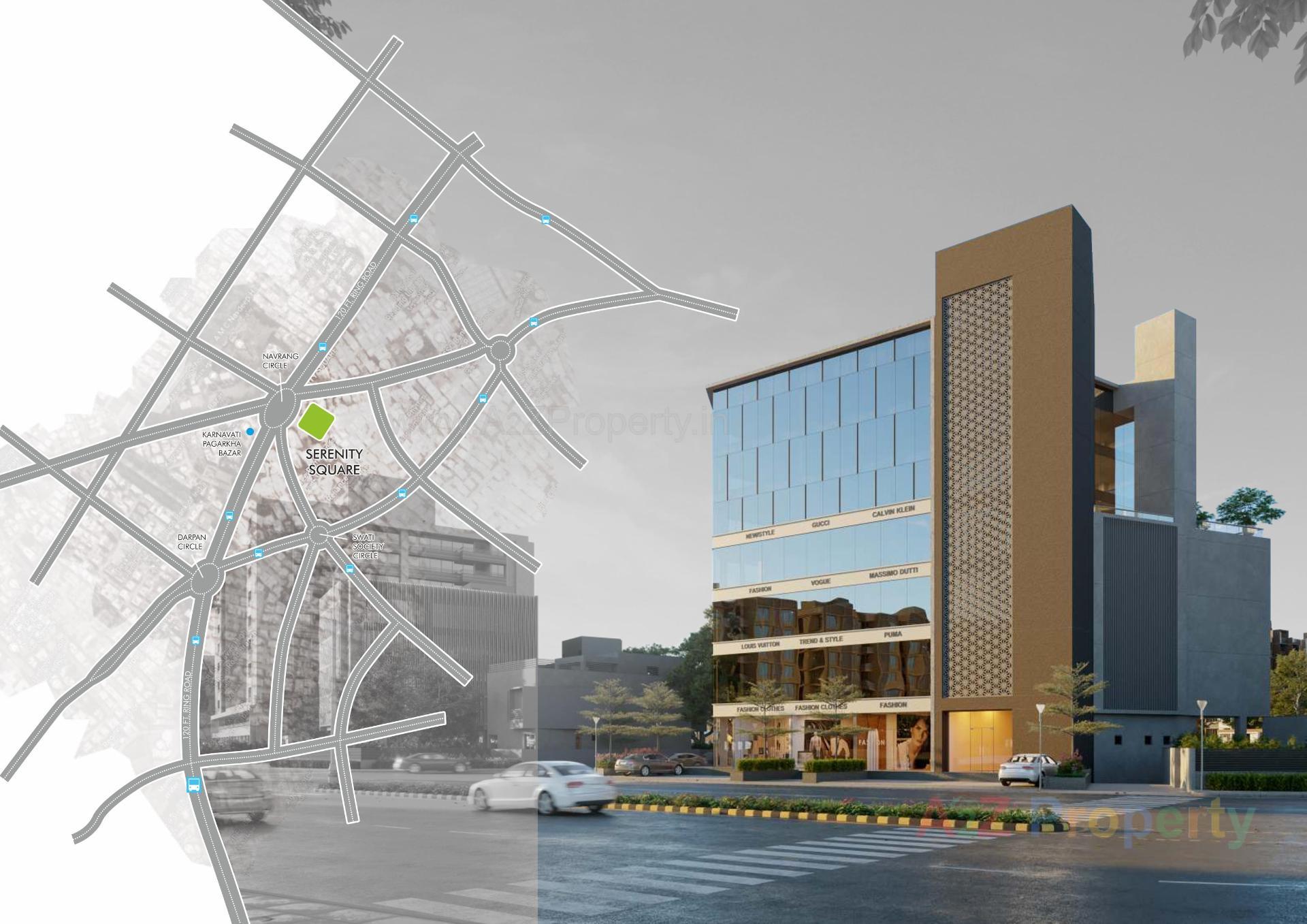 3D Elevation of real estate project Serenity Square located at Navrangpura, Ahmedabad, Gujarat