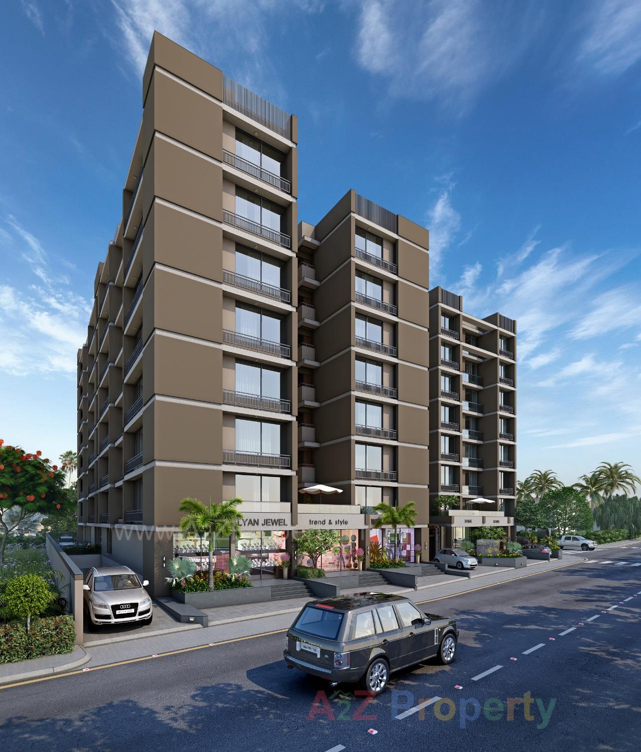 3D Elevation of real estate project Sereno Sparkles located at Shilaj, Ahmedabad, Gujarat