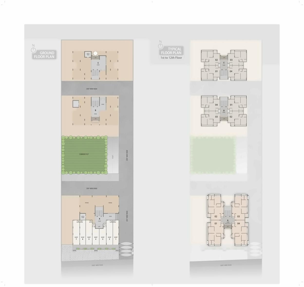 Layout of real estate project Setu Altezza located at Tragad, Ahmedabad, Gujarat