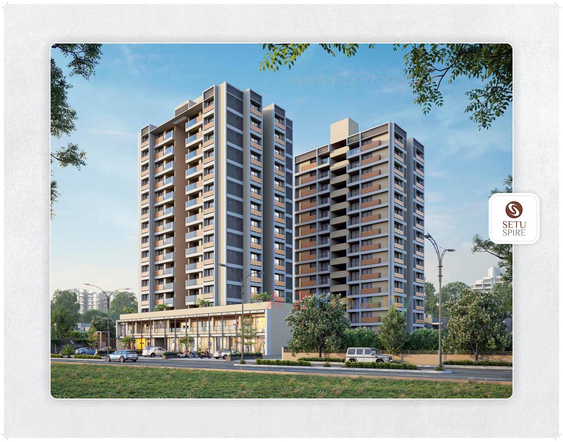 3D Elevation of real estate project Setu Spire located at Vadaj, Ahmedabad, Gujarat