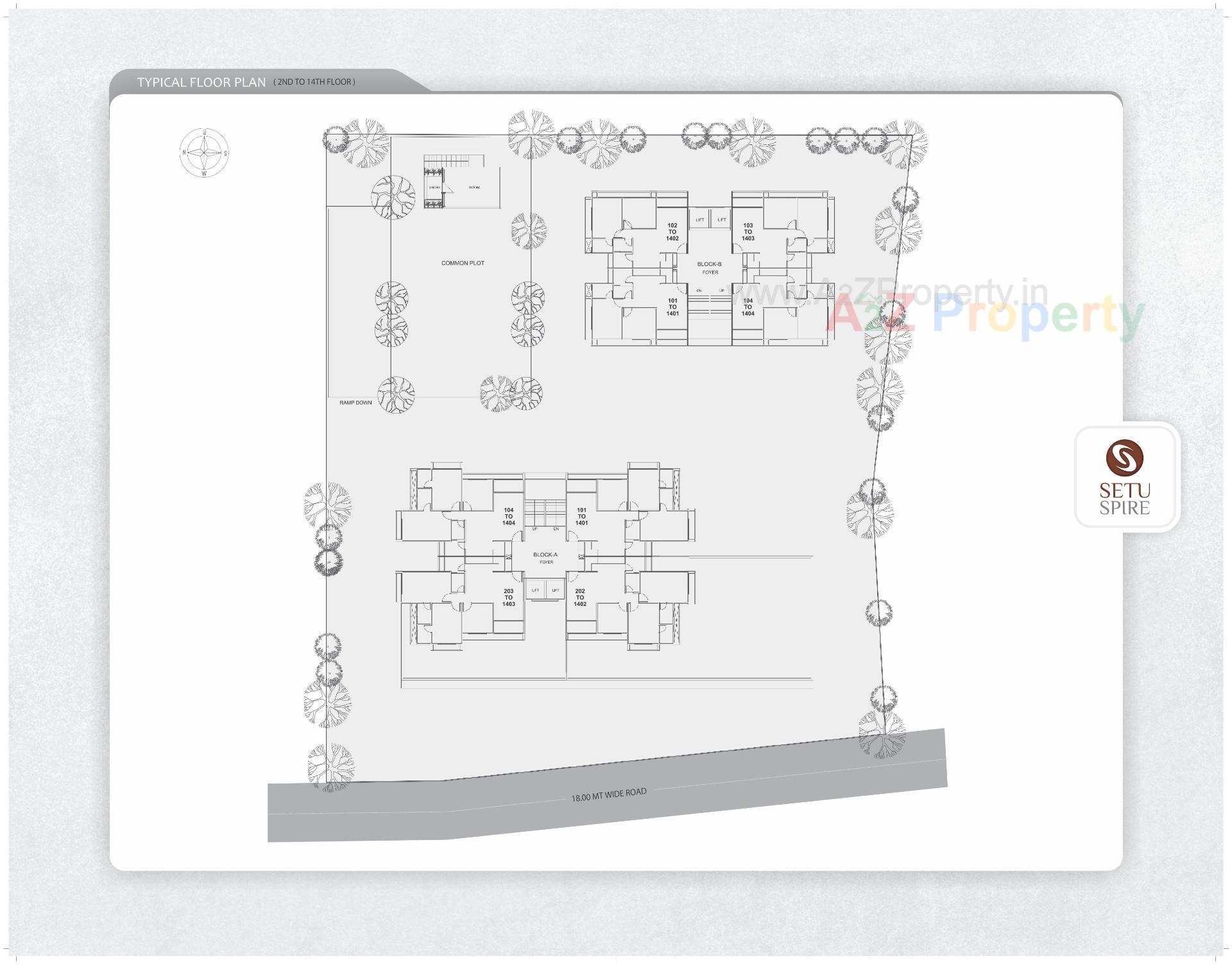 Layout of real estate project Setu Spire located at Vadaj, Ahmedabad, Gujarat
