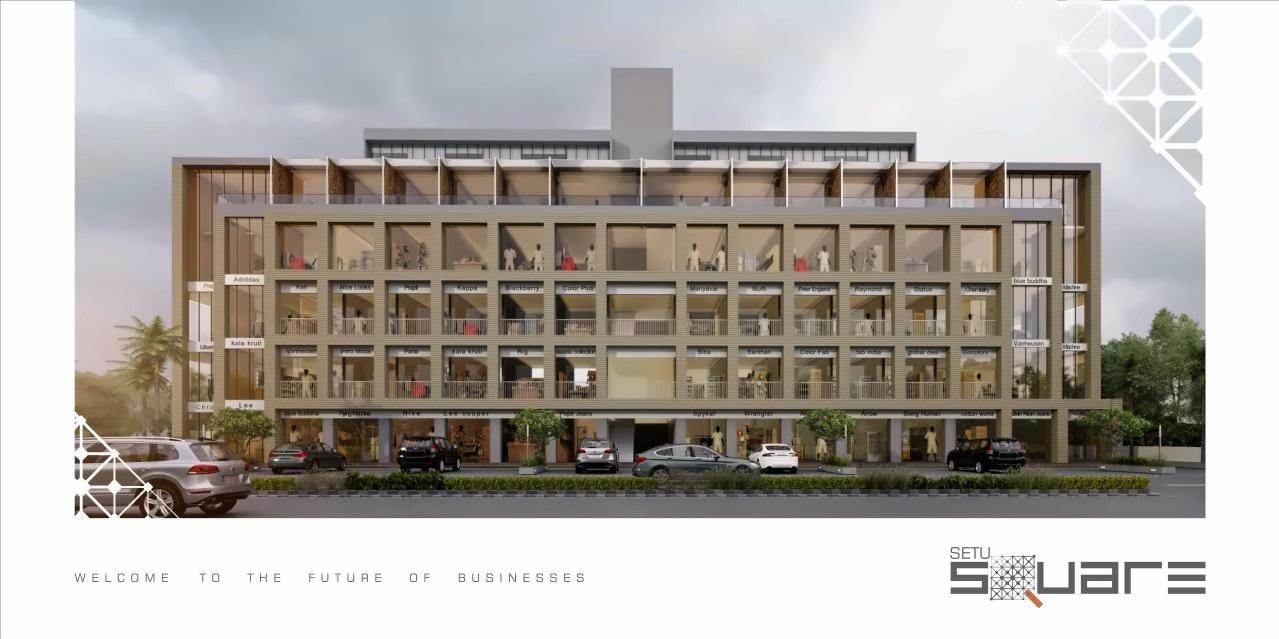 3D Elevation of real estate project Setu Square located at Chandkheda, Ahmedabad, Gujarat
