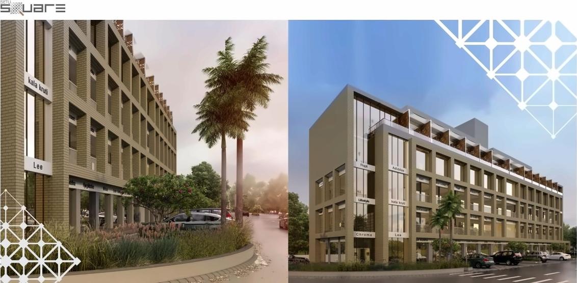 3D Elevation of real estate project Setu Square located at Chandkheda, Ahmedabad, Gujarat