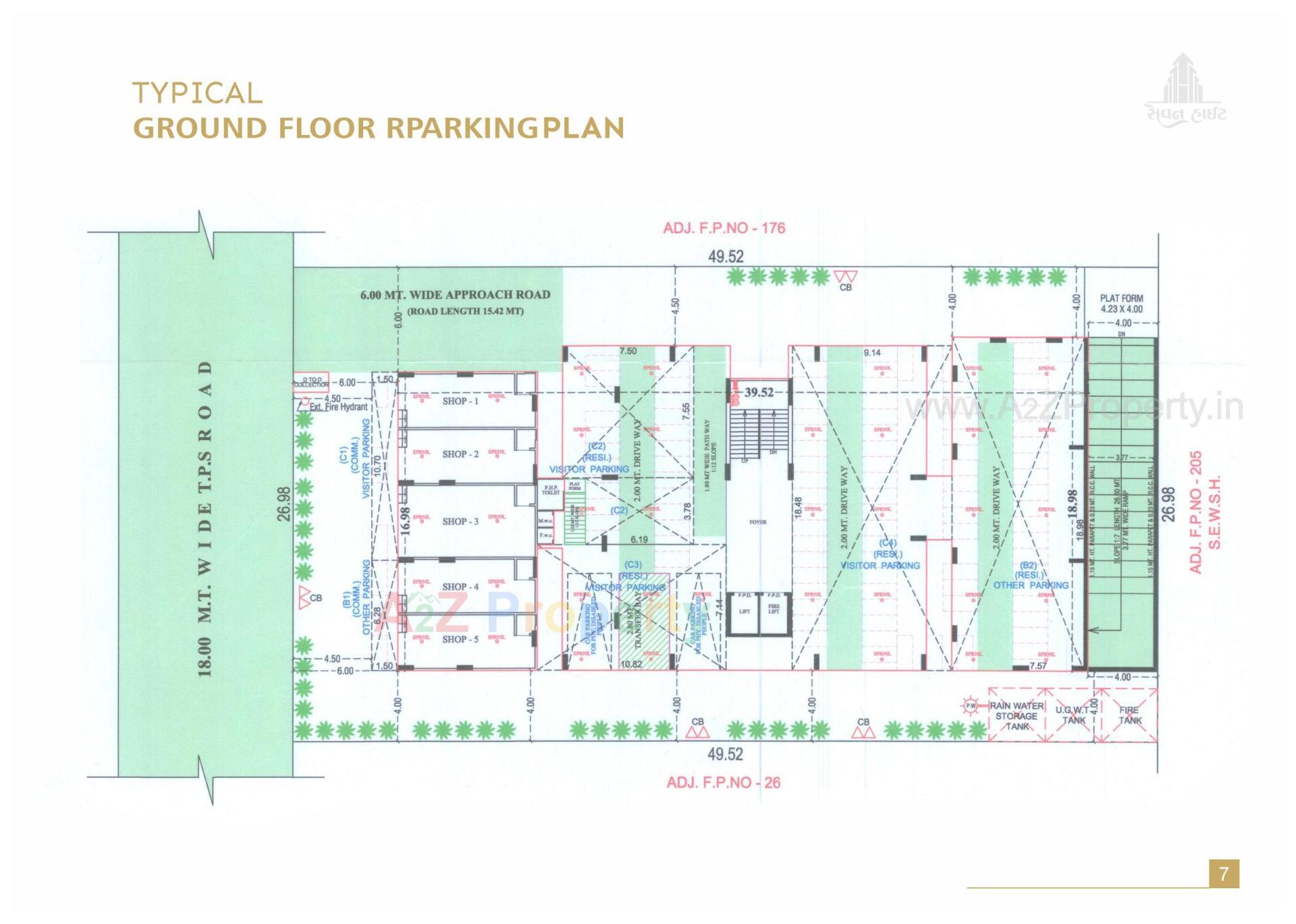 Layout of real estate project Seven Height located at Singarva, Ahmedabad, Gujarat