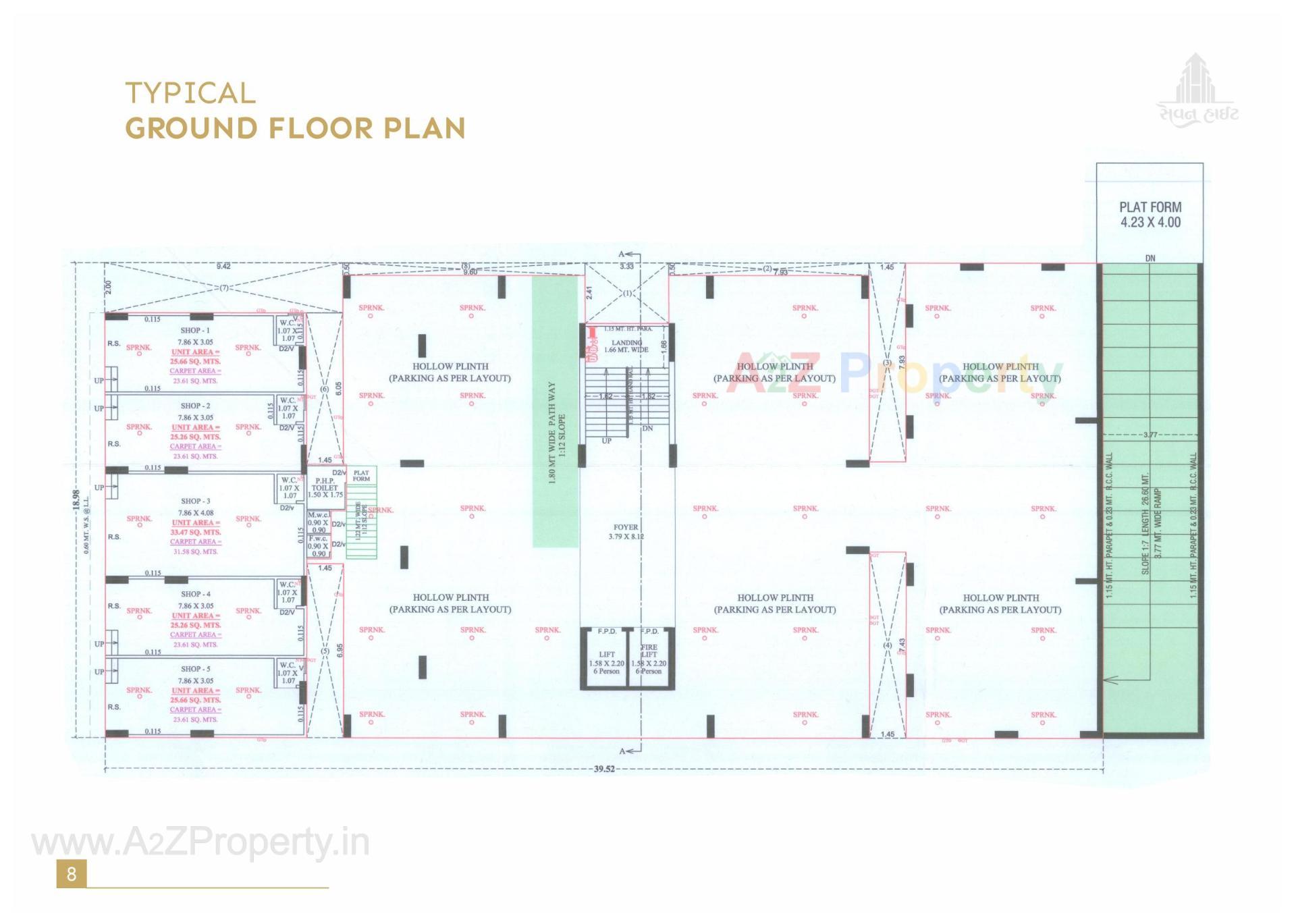 Layout of real estate project Seven Height located at Singarva, Ahmedabad, Gujarat