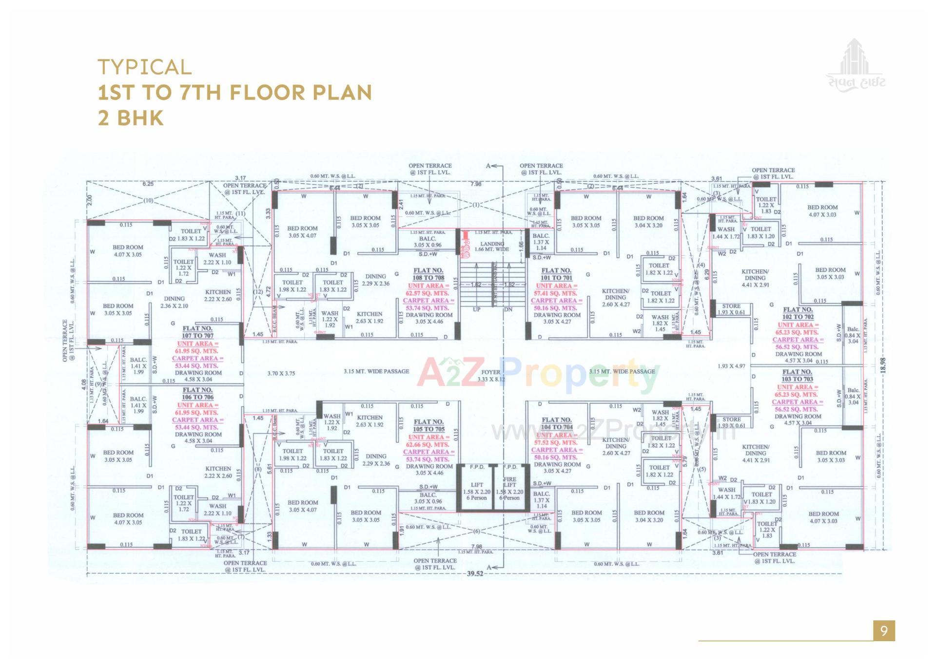 Layout of real estate project Seven Height located at Singarva, Ahmedabad, Gujarat