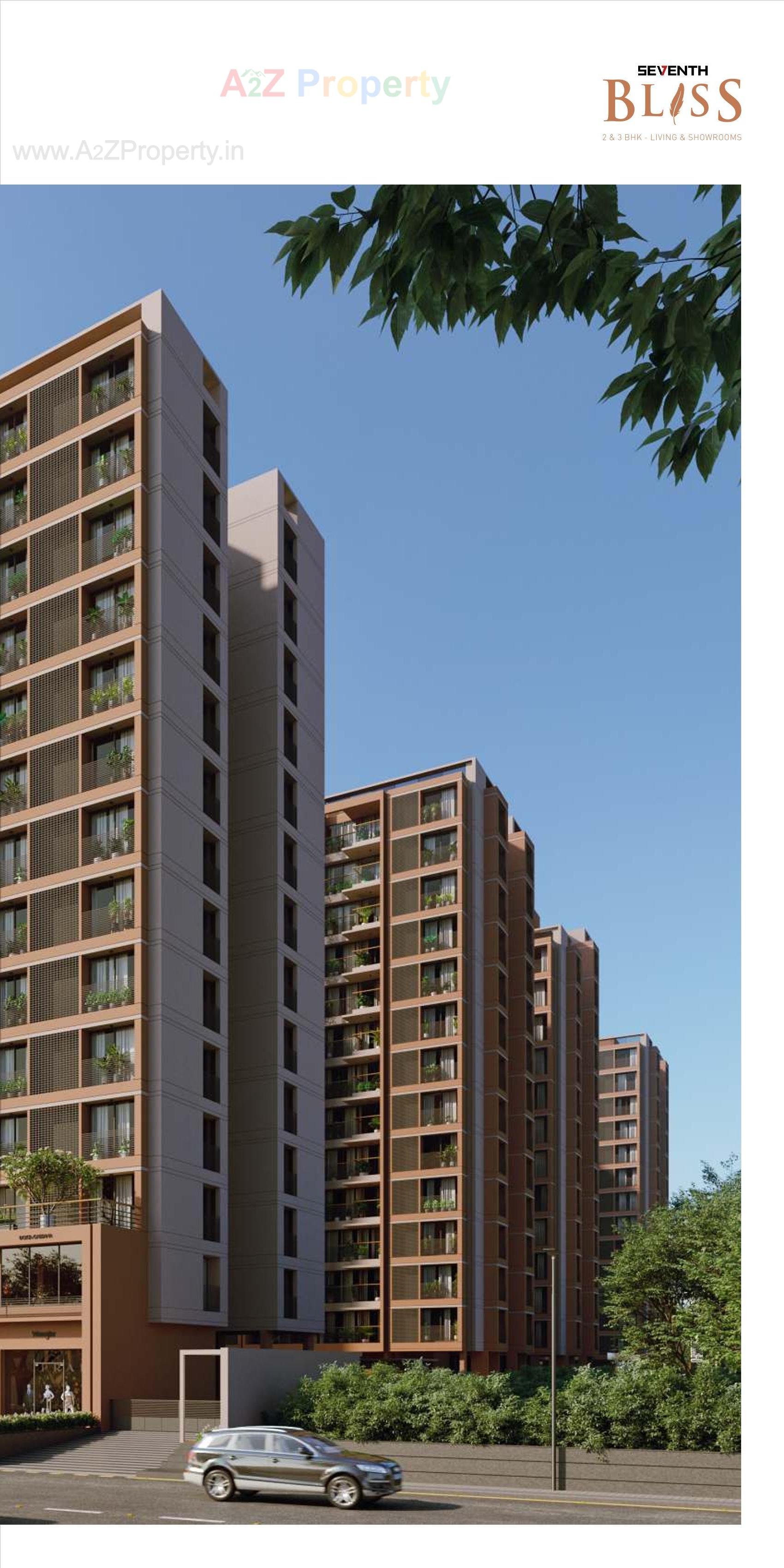 3D Elevation of real estate project Seventh Bliss located at Jagatpur, Ahmedabad, Gujarat