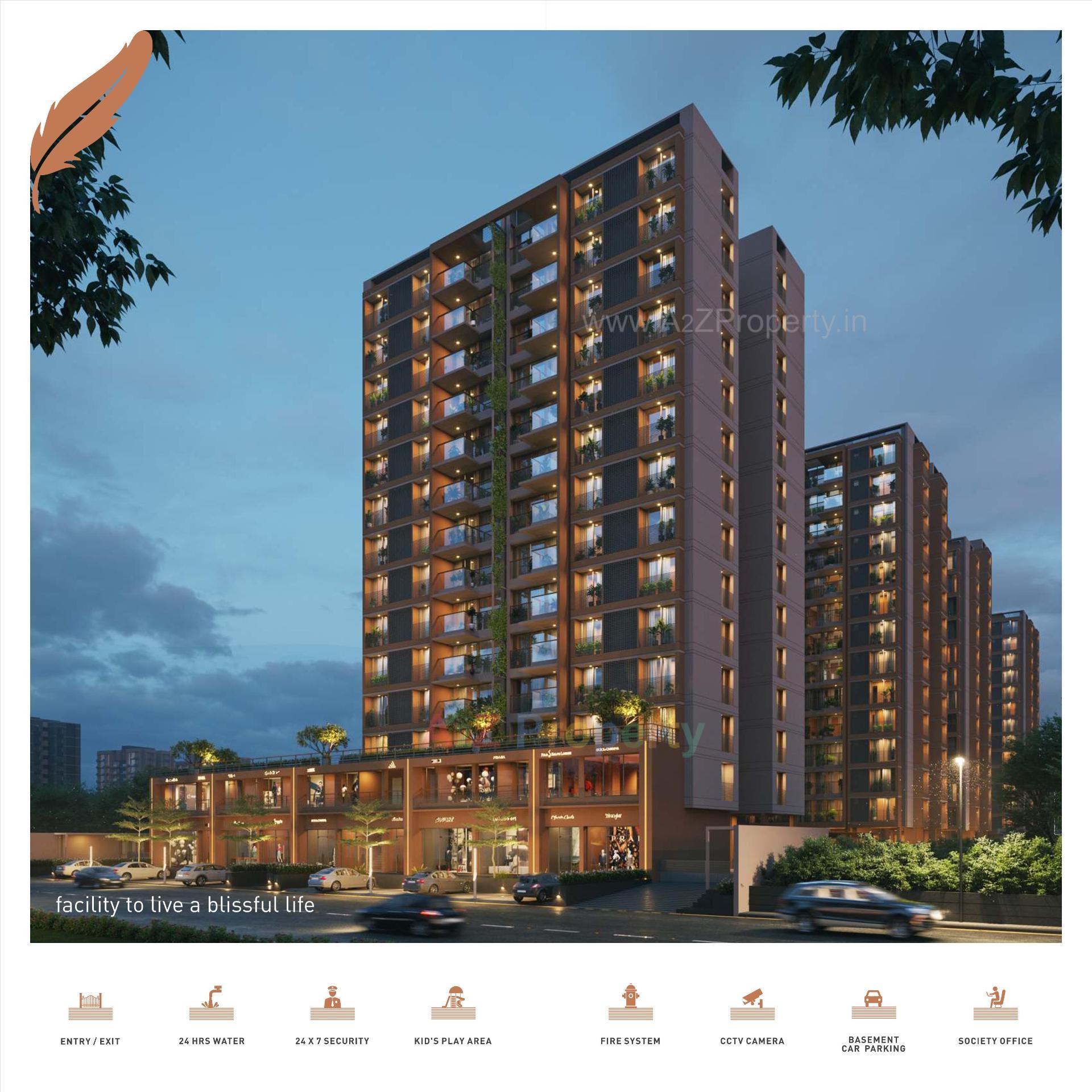 3D Elevation of real estate project Seventh Bliss located at Jagatpur, Ahmedabad, Gujarat