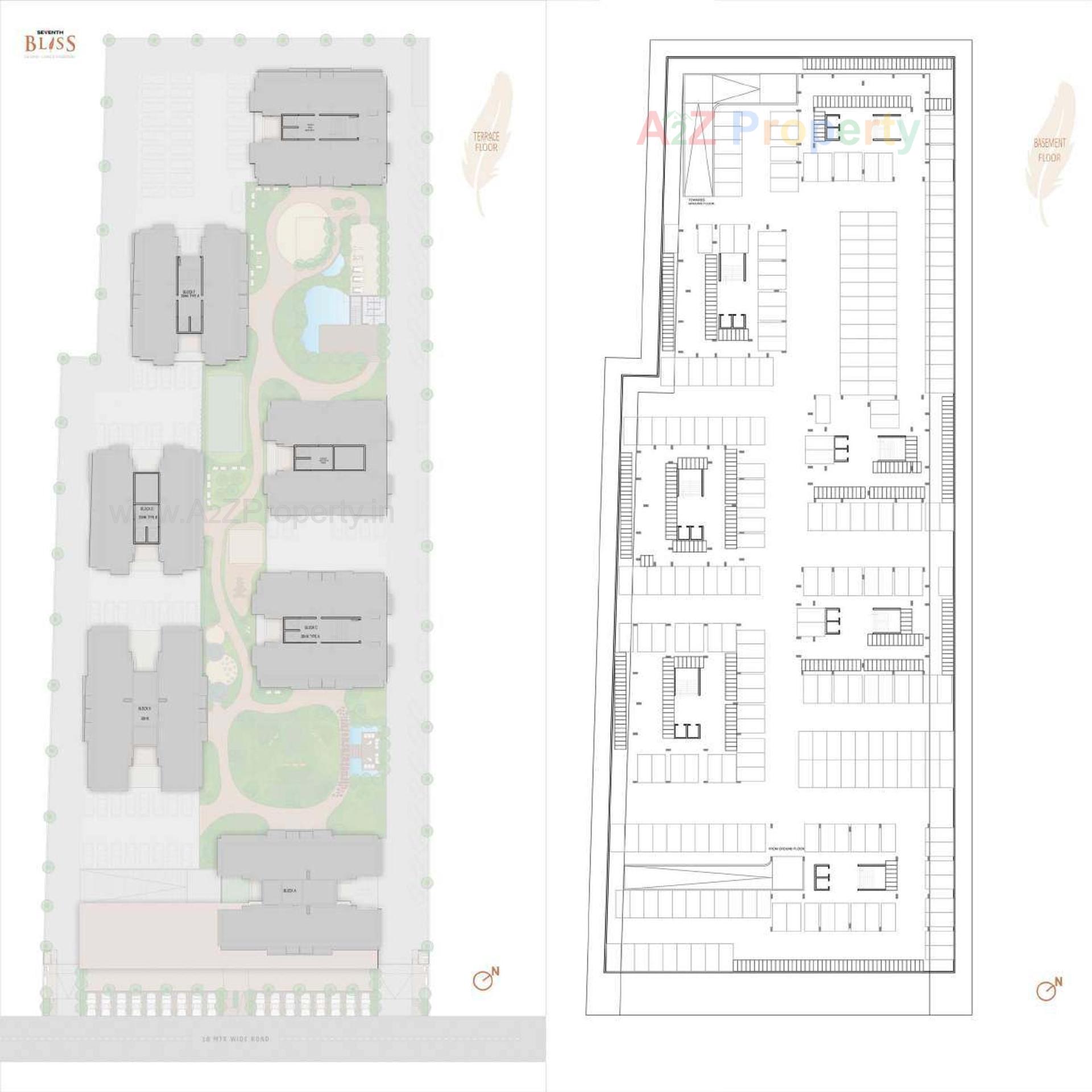Layout of real estate project Seventh Bliss located at Jagatpur, Ahmedabad, Gujarat