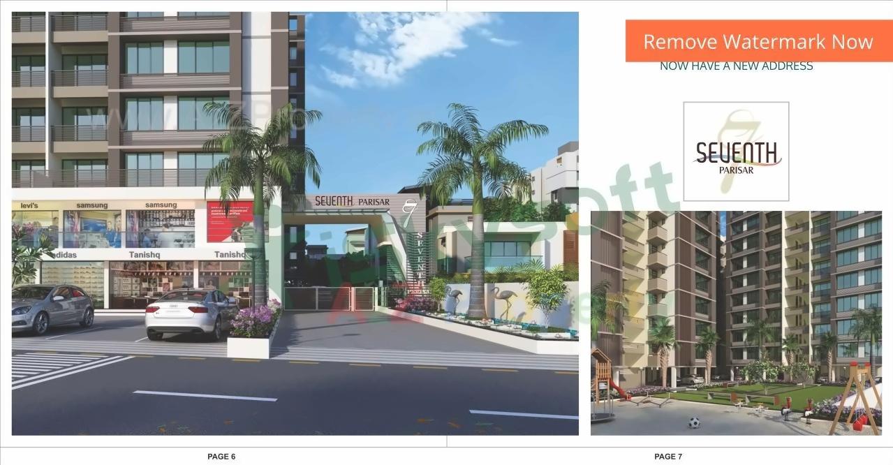 3D Elevation of real estate project Seventh Parisar located at Gota, Ahmedabad, Gujarat