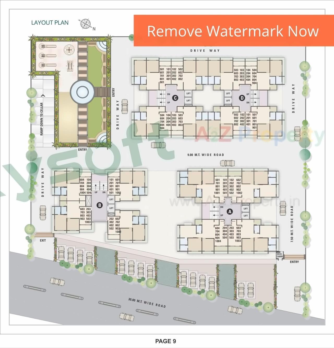 Layout of real estate project Seventh Parisar located at Gota, Ahmedabad, Gujarat