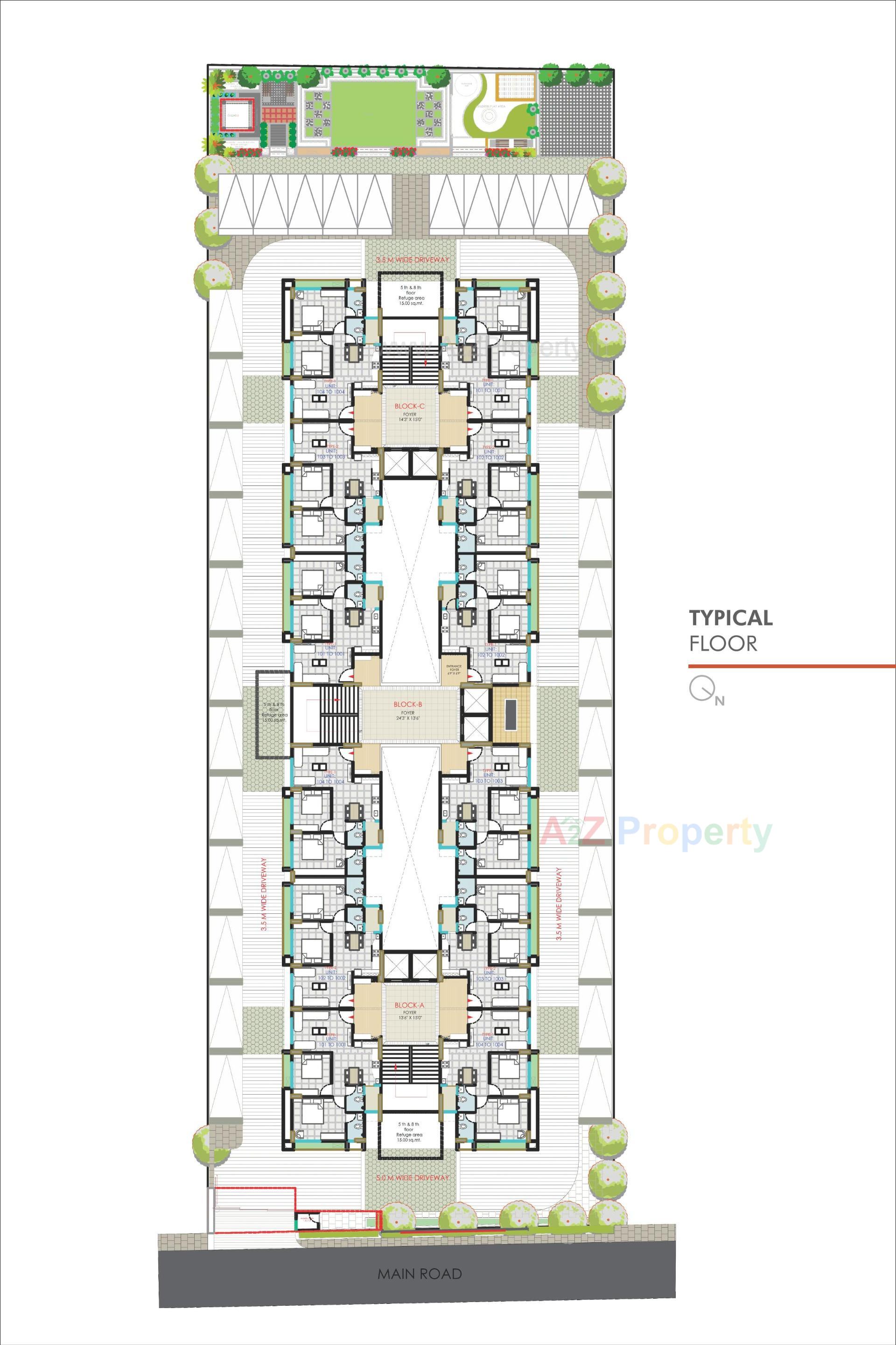 Layout of real estate project Seventh Yash located at Gota, Ahmedabad, Gujarat