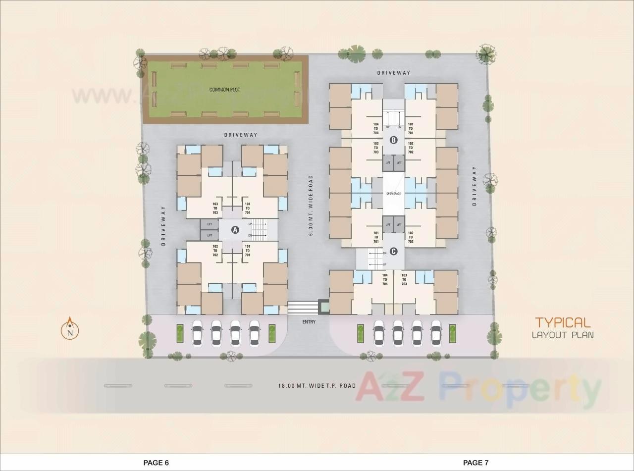 Layout of real estate project Shagun Heights located at Hanspura, Ahmedabad, Gujarat
