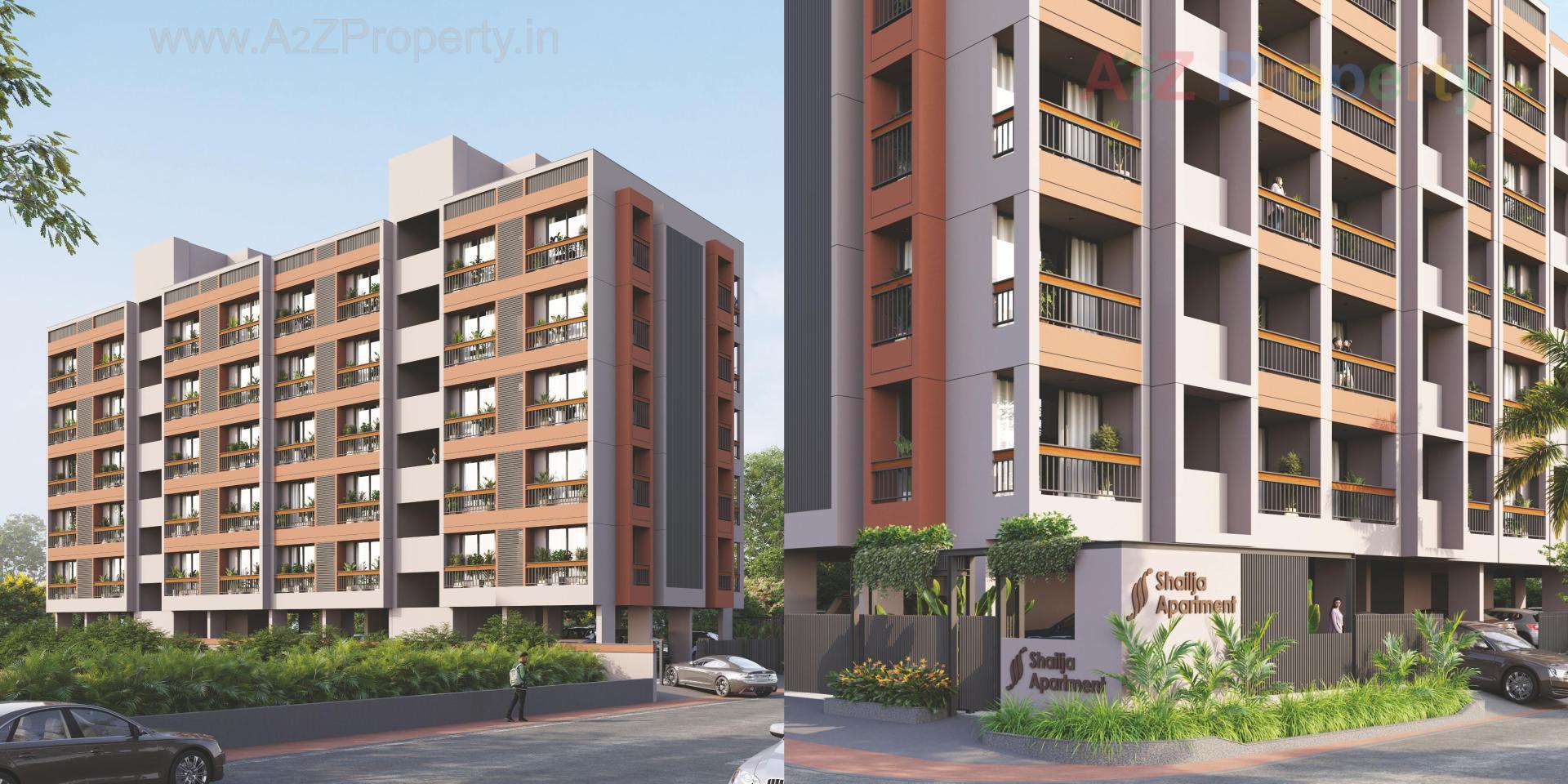 3D Elevation of real estate project Shailja Apartment located at Wadaj, Ahmedabad, Gujarat
