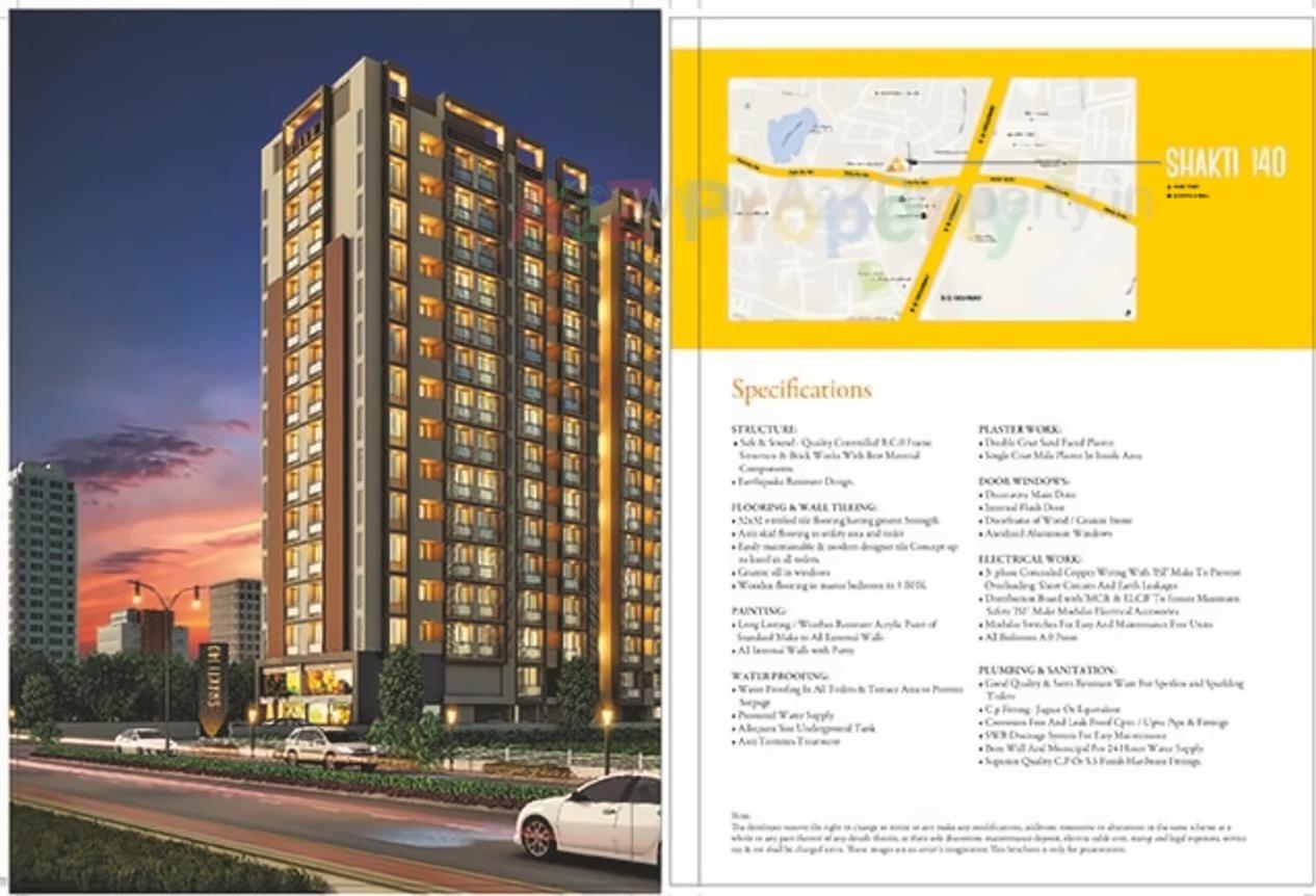 3D Elevation of real estate project Shakti 140 located at Thaltej, Ahmedabad, Gujarat