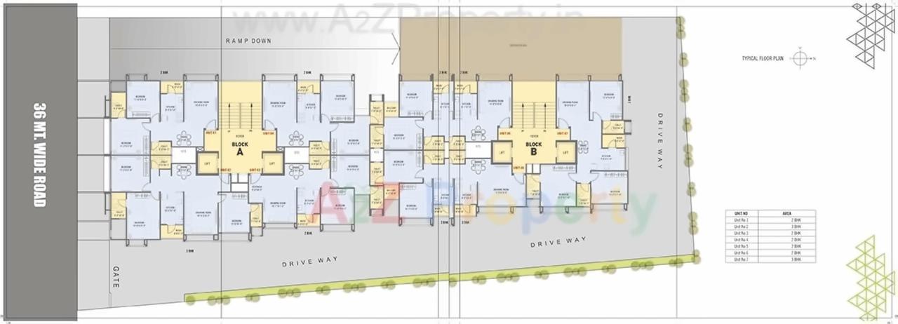 Layout of real estate project Shakti 140 located at Thaltej, Ahmedabad, Gujarat