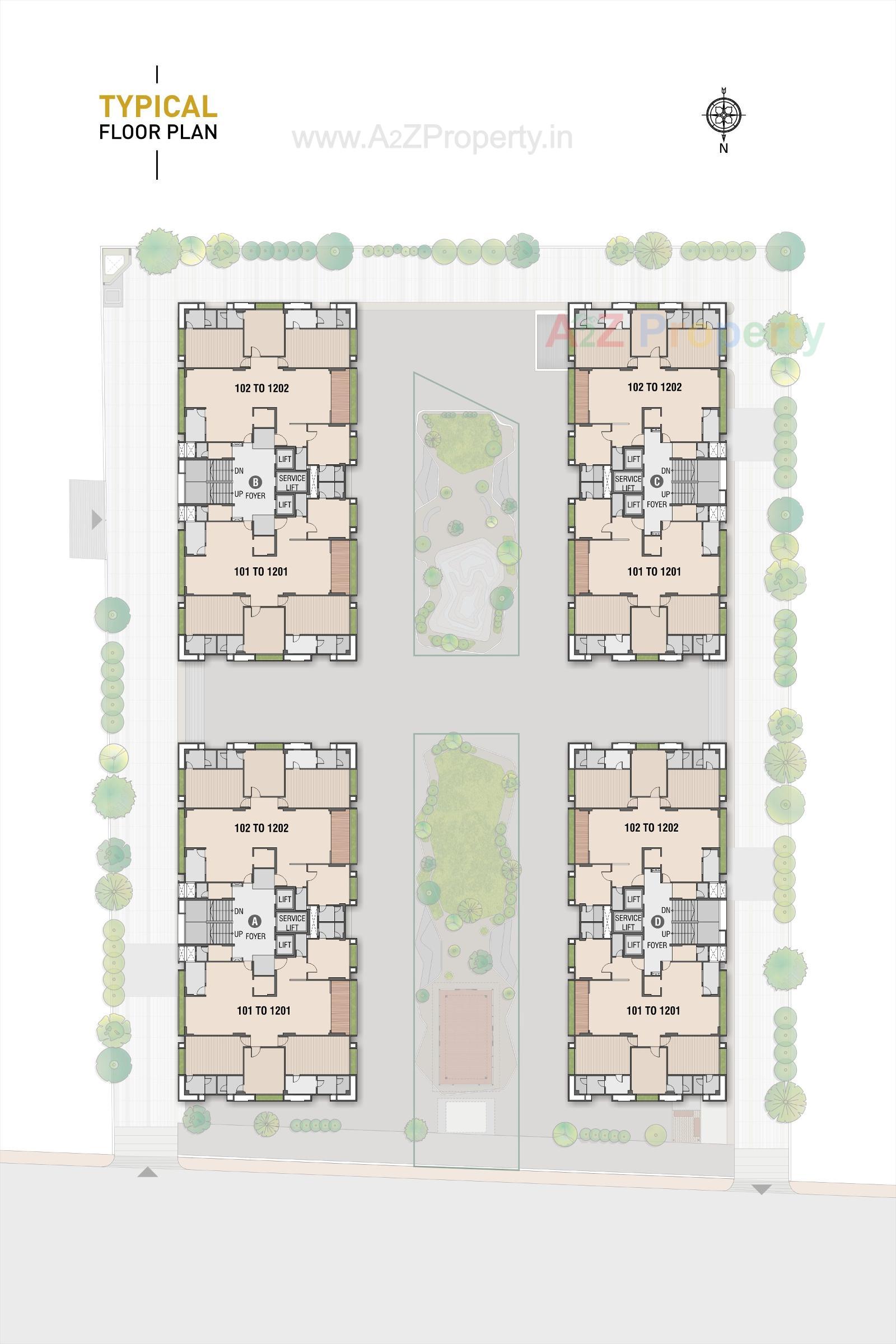 Layout of real estate project Shaligram Luxuria located at Ambli, Ahmedabad, Gujarat