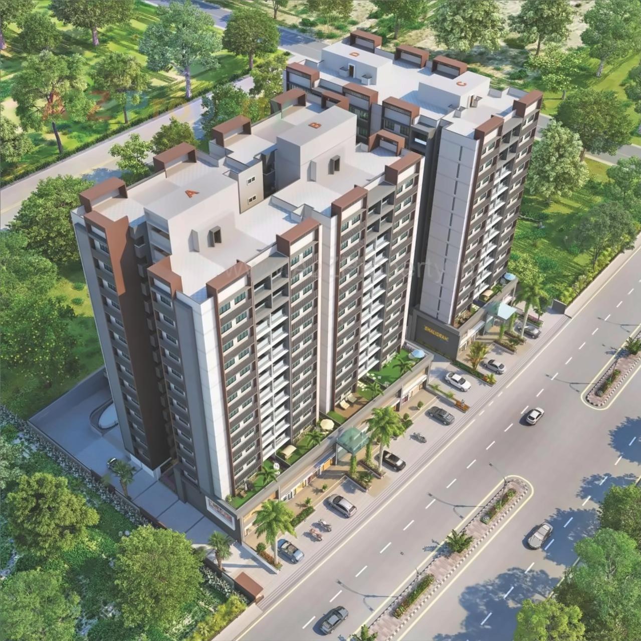 3D Elevation of real estate project Shaligram Plus located at Chandlodiya, Ahmedabad, Gujarat