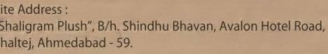 Layout of real estate project Shaligram Plush located at Thaltej, Ahmedabad, Gujarat