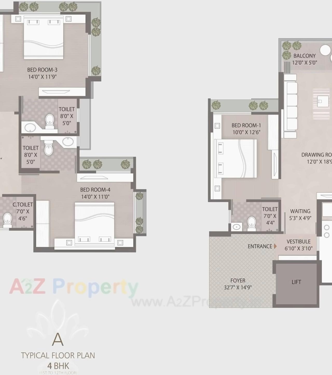Layout of real estate project Shaligram Plush located at Thaltej, Ahmedabad, Gujarat