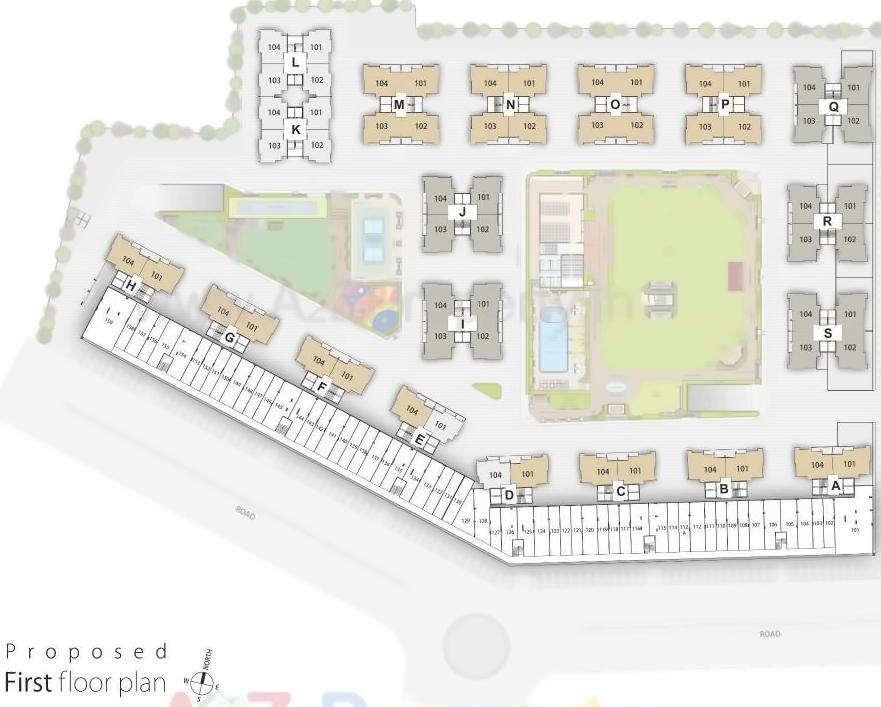Layout of real estate project Shaligram Prime located at Ghuma, Ahmedabad, Gujarat