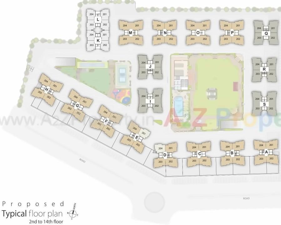 Layout of real estate project Shaligram Prime located at Ghuma, Ahmedabad, Gujarat