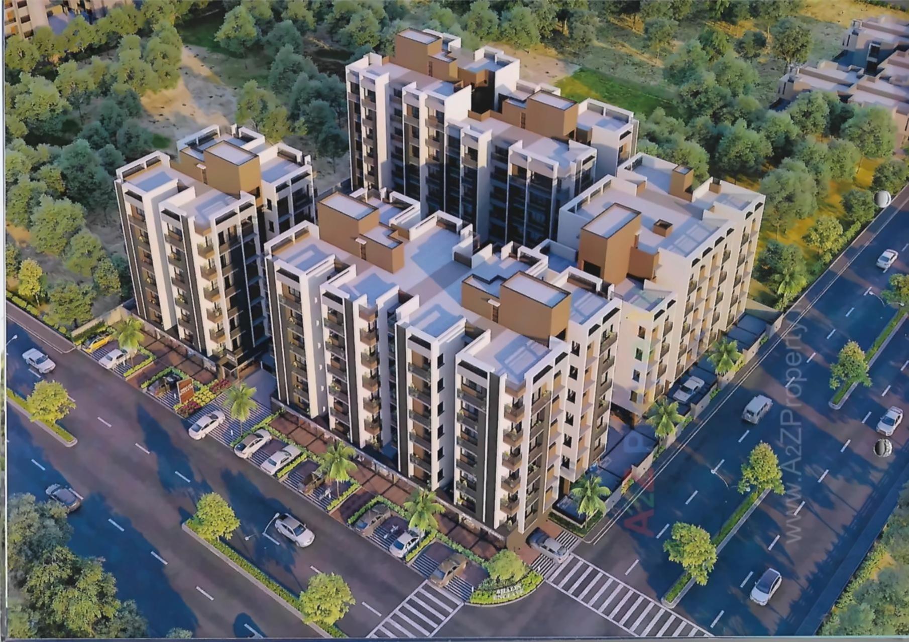 3D Elevation of real estate project Shalin Enclave located at Singarwa, Ahmedabad, Gujarat