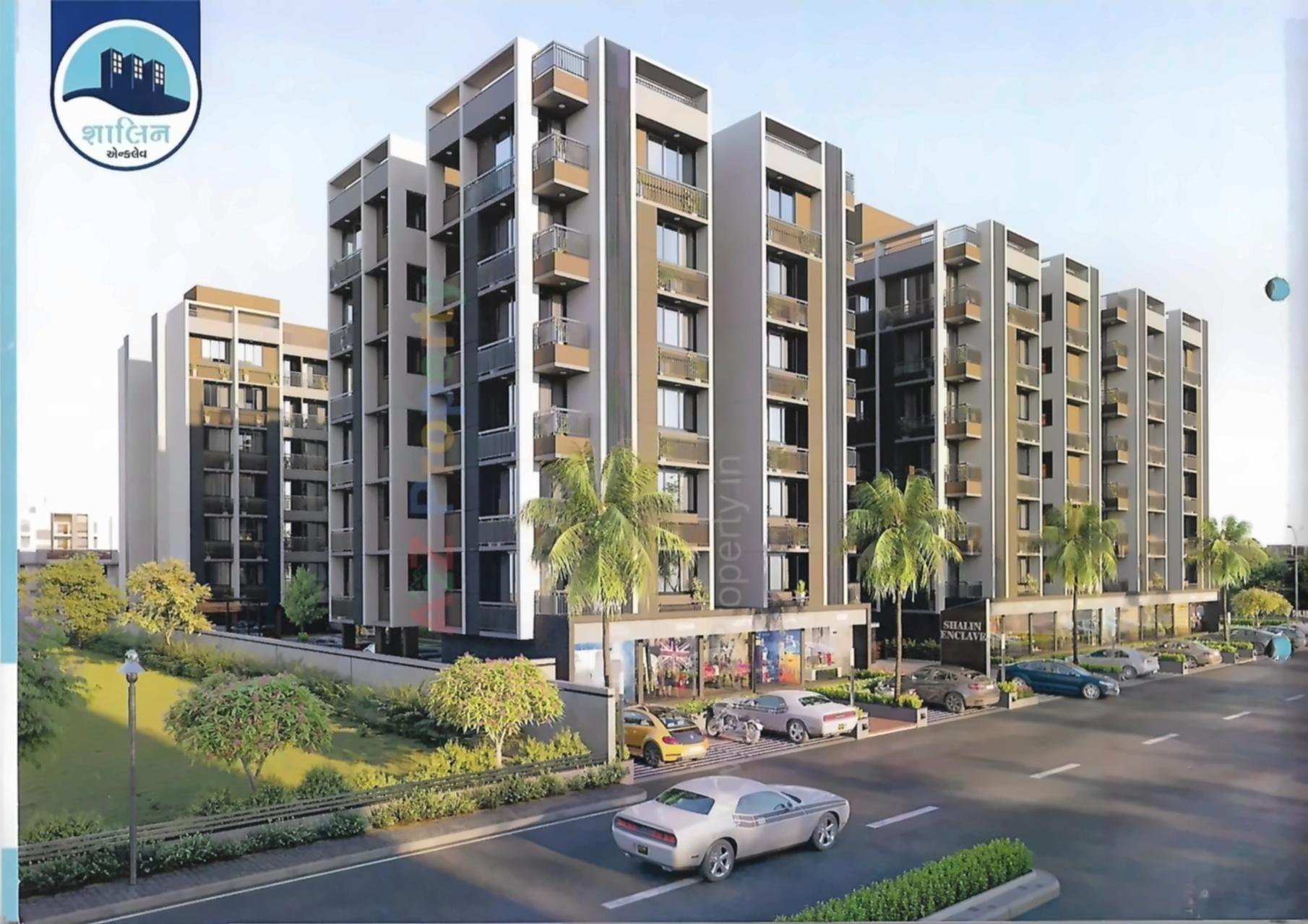 3D Elevation of real estate project Shalin Enclave located at Singarwa, Ahmedabad, Gujarat