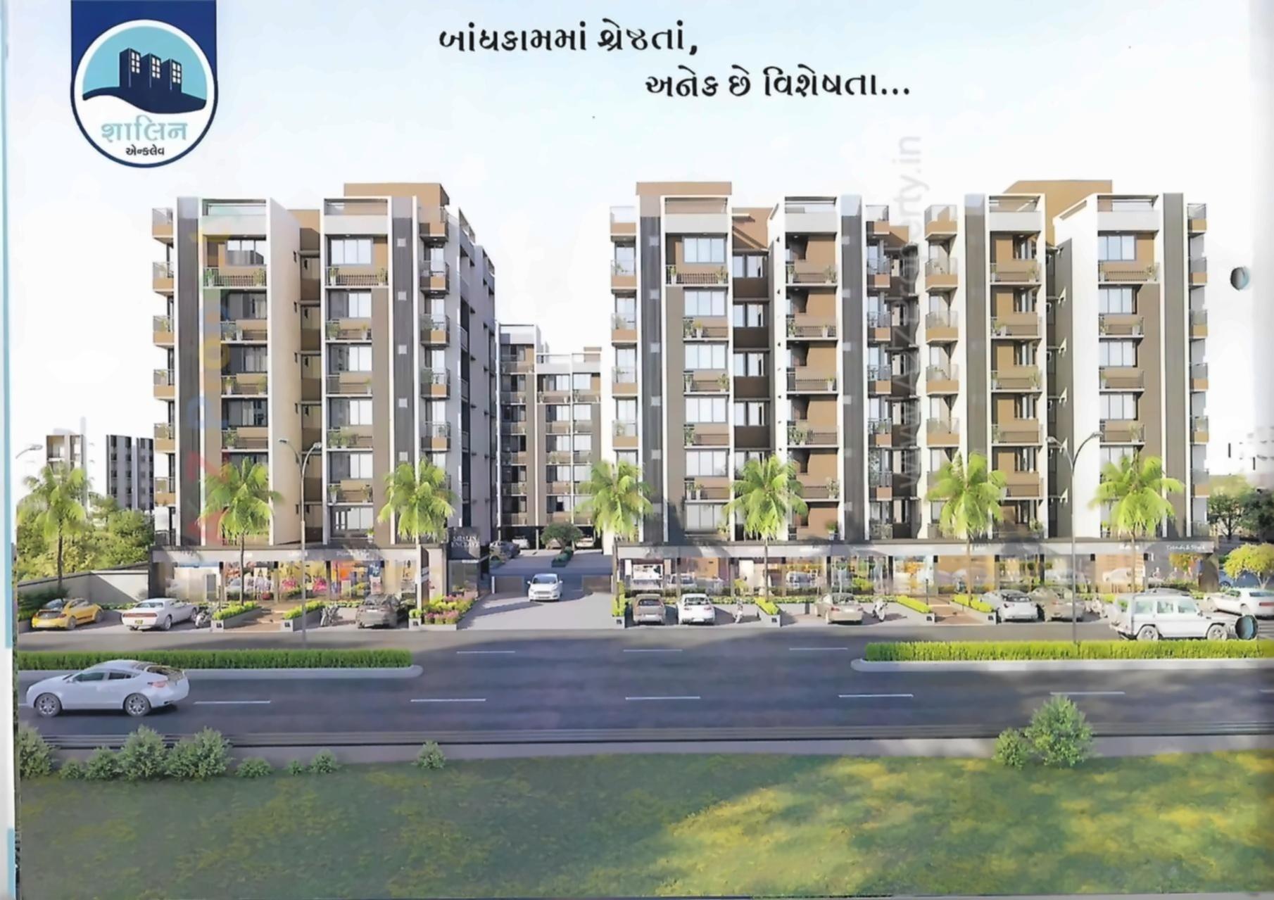 3D Elevation of real estate project Shalin Enclave located at Singarwa, Ahmedabad, Gujarat