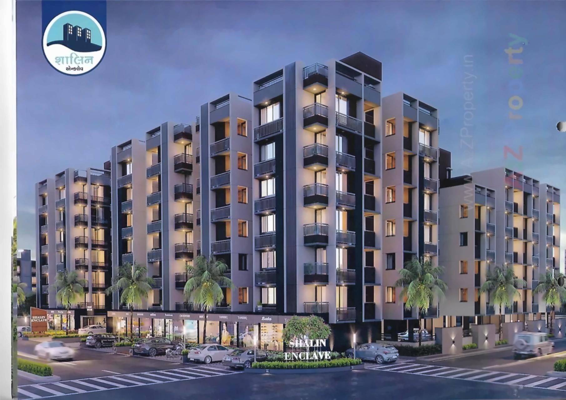 3D Elevation of real estate project Shalin Enclave located at Singarwa, Ahmedabad, Gujarat