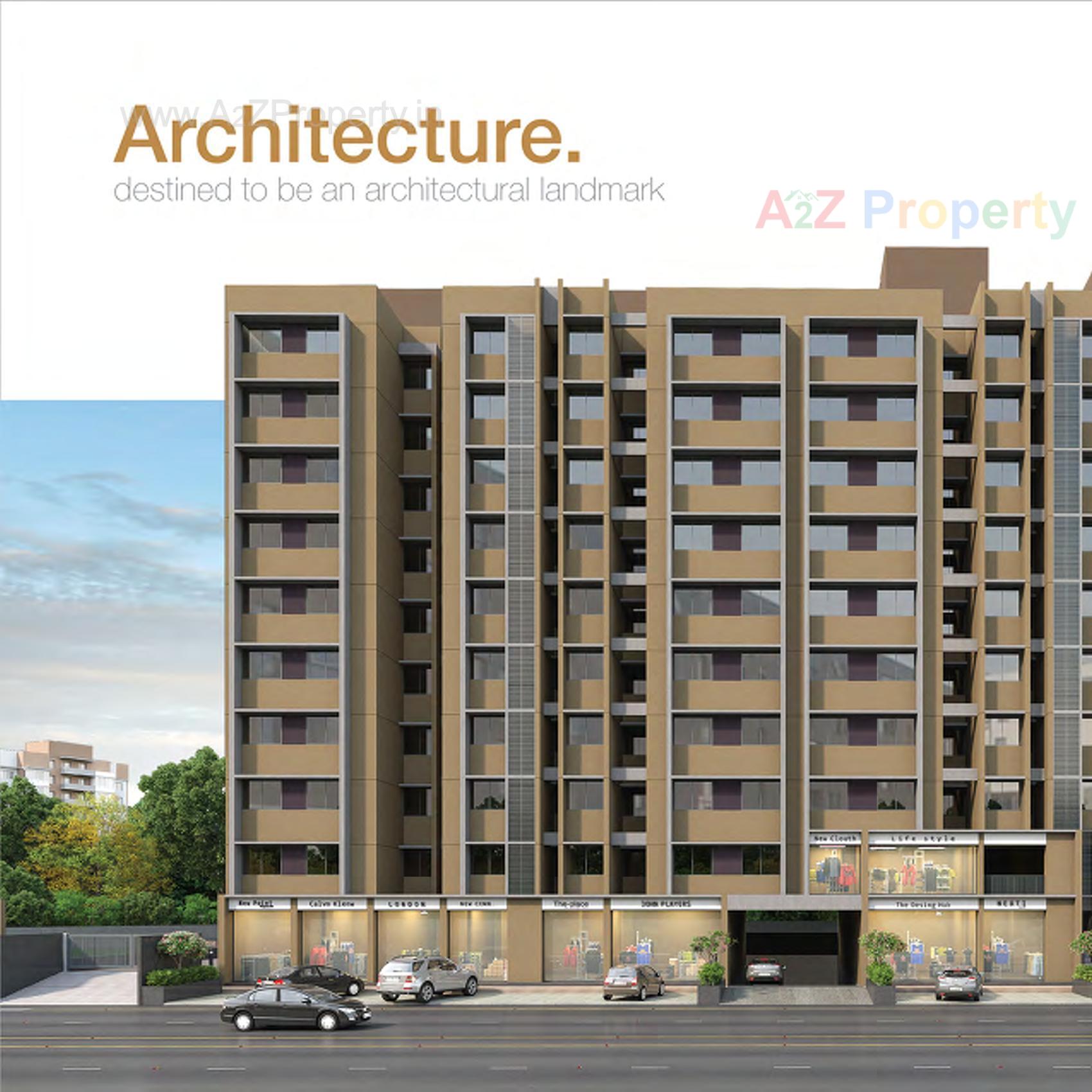 3D Elevation of real estate project Shalin Heights located at Vinzol, Ahmedabad, Gujarat