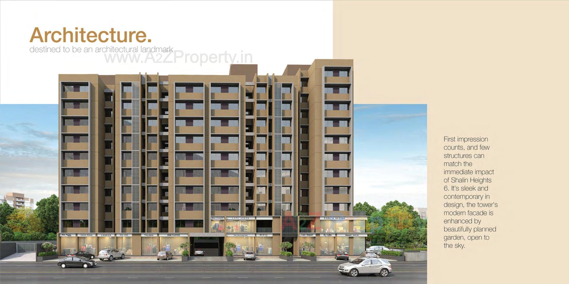 3D Elevation of real estate project Shalin Heights located at Vinzol, Ahmedabad, Gujarat