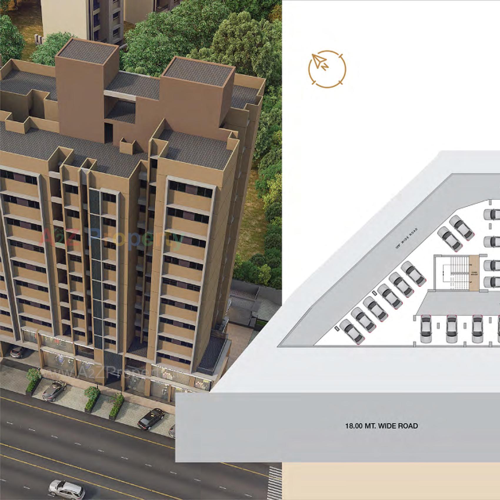 3D Elevation of real estate project Shalin Heights located at Vinzol, Ahmedabad, Gujarat