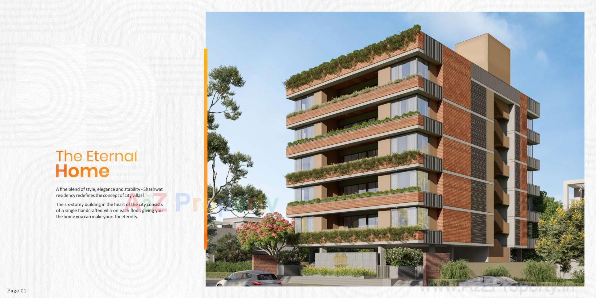 3D Elevation of real estate project Shalin Shashwat located at Bodakdev, Ahmedabad, Gujarat