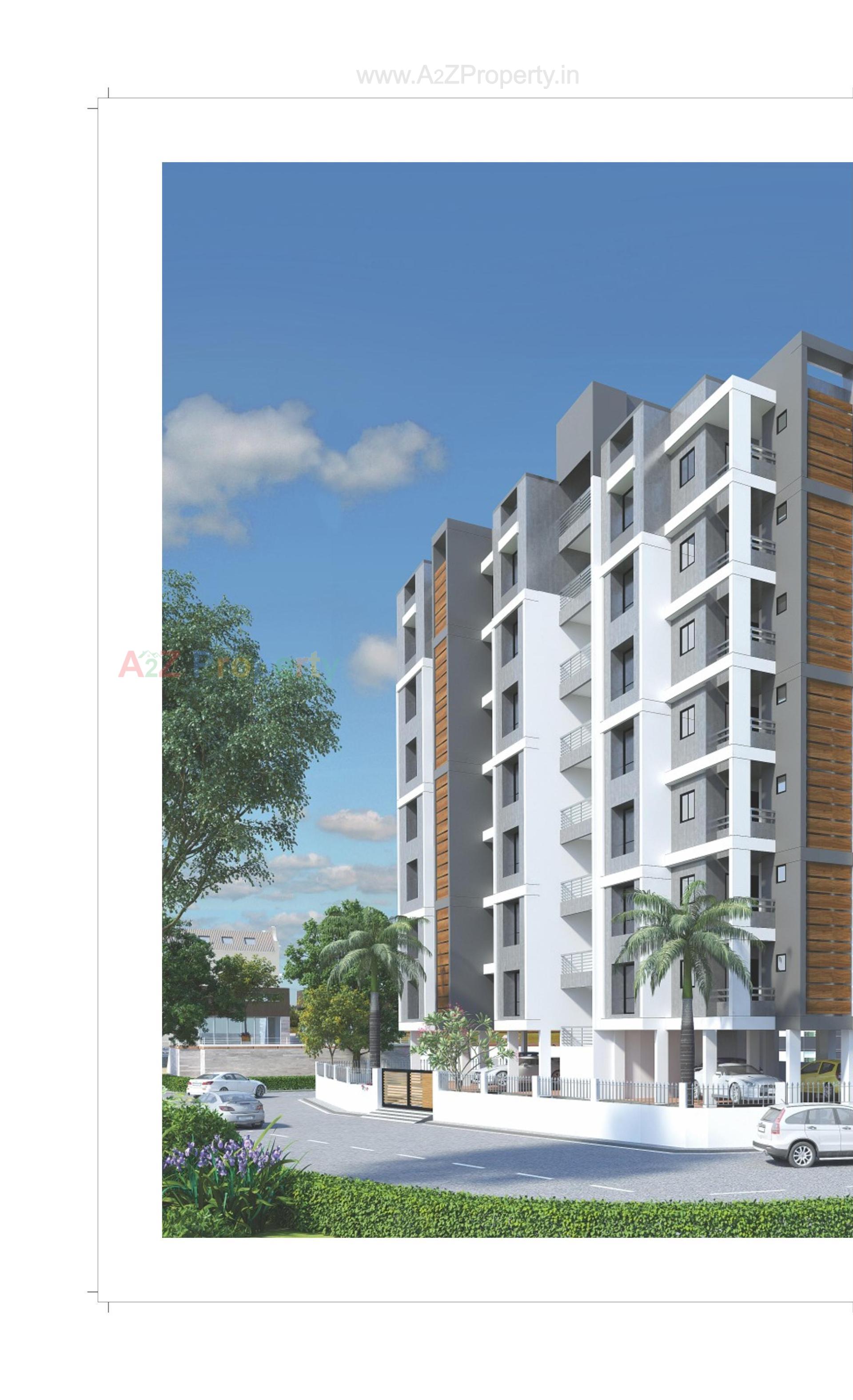 3D Elevation of real estate project Shantikrupa Residency located at Kocharab, Ahmedabad, Gujarat