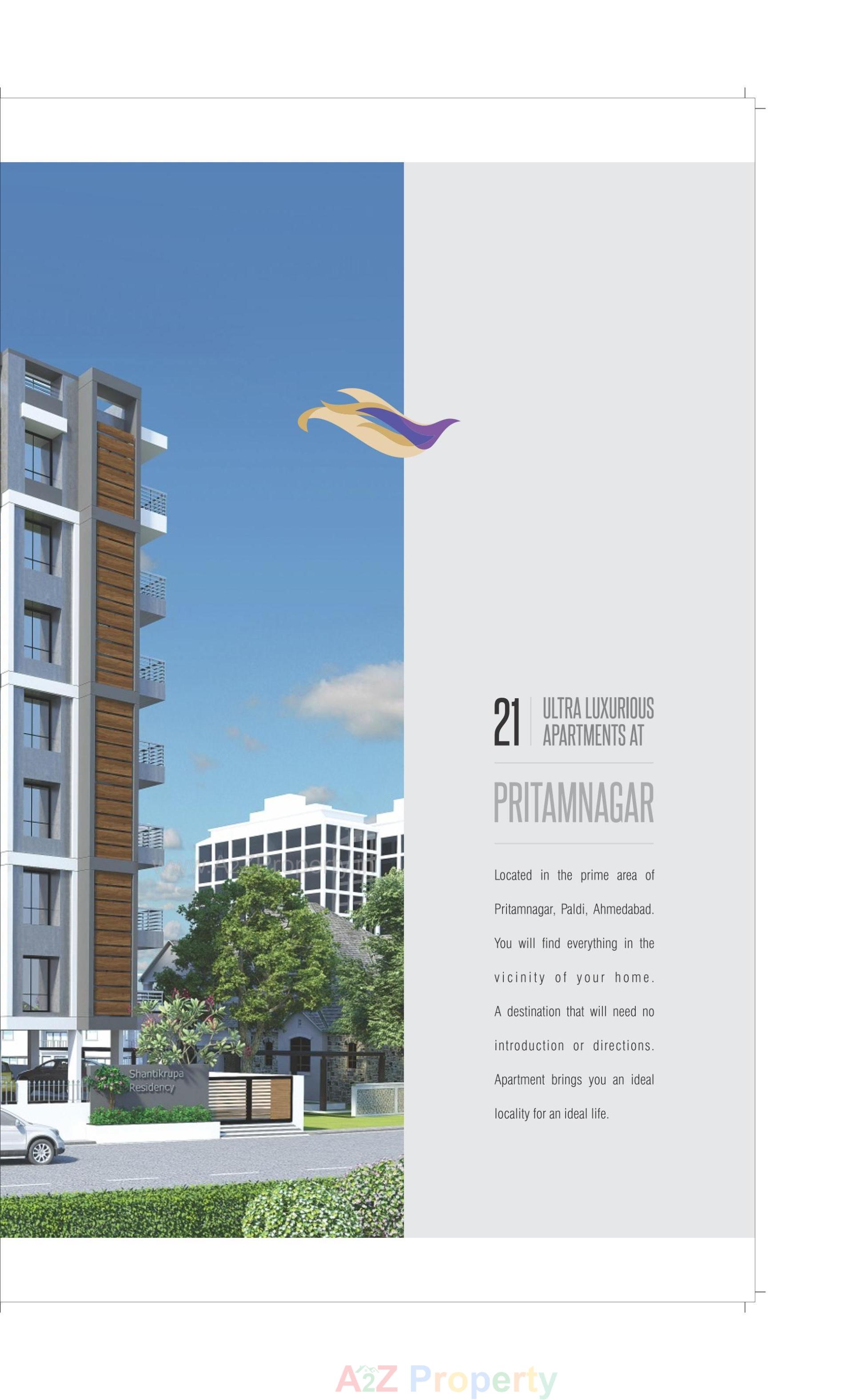 3D Elevation of real estate project Shantikrupa Residency located at Kocharab, Ahmedabad, Gujarat