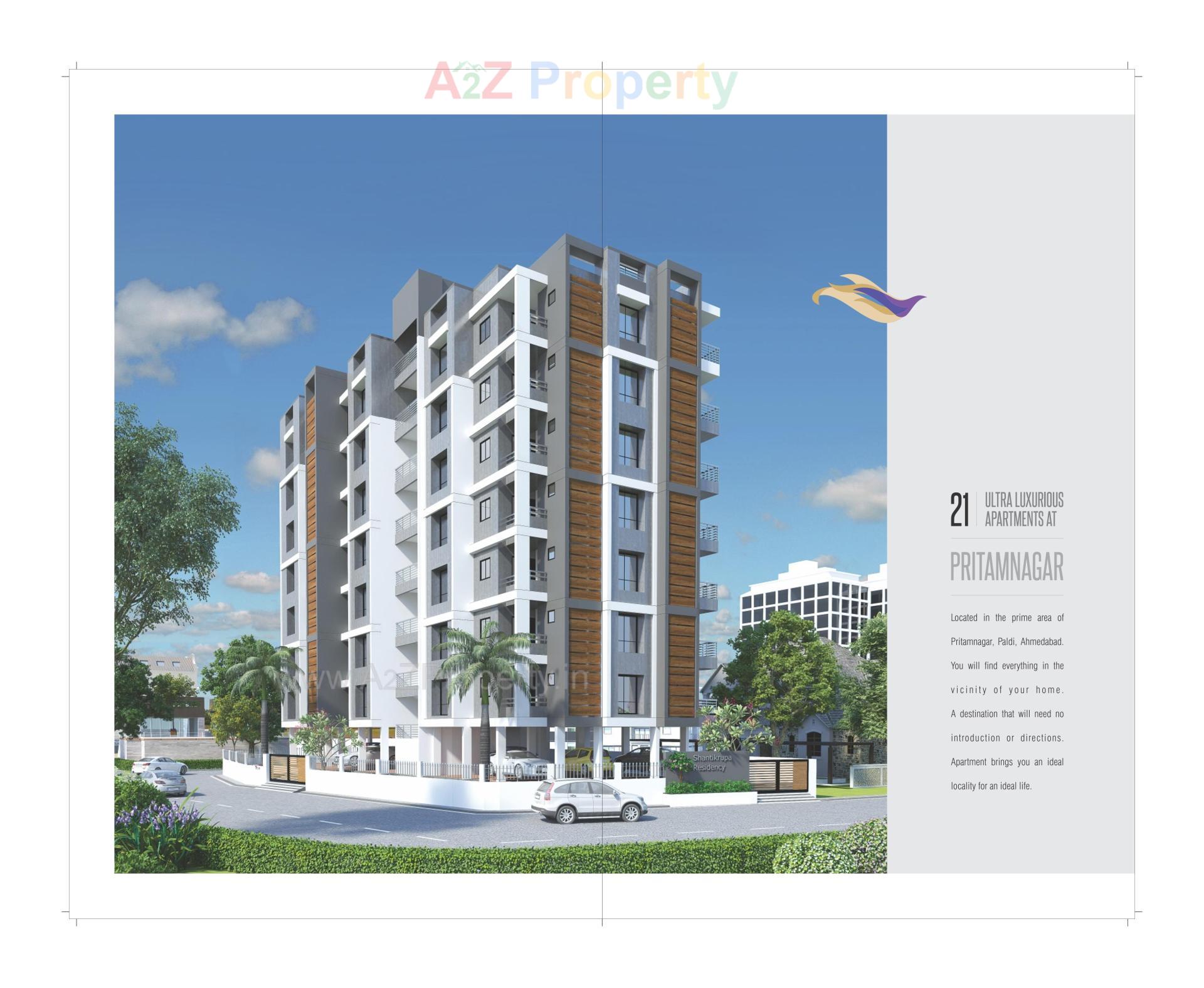 3D Elevation of real estate project Shantikrupa Residency located at Kocharab, Ahmedabad, Gujarat