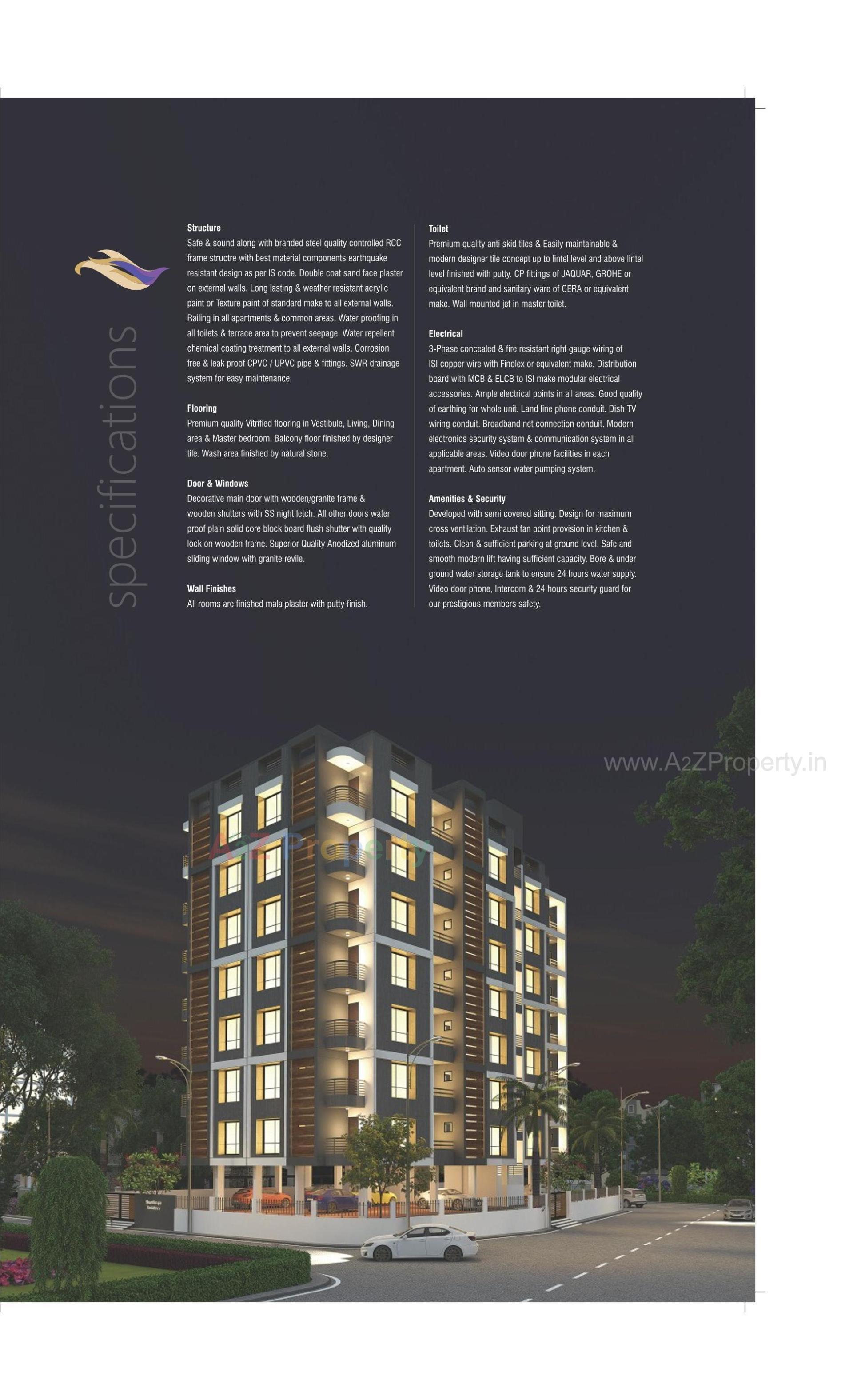 3D Elevation of real estate project Shantikrupa Residency located at Kocharab, Ahmedabad, Gujarat