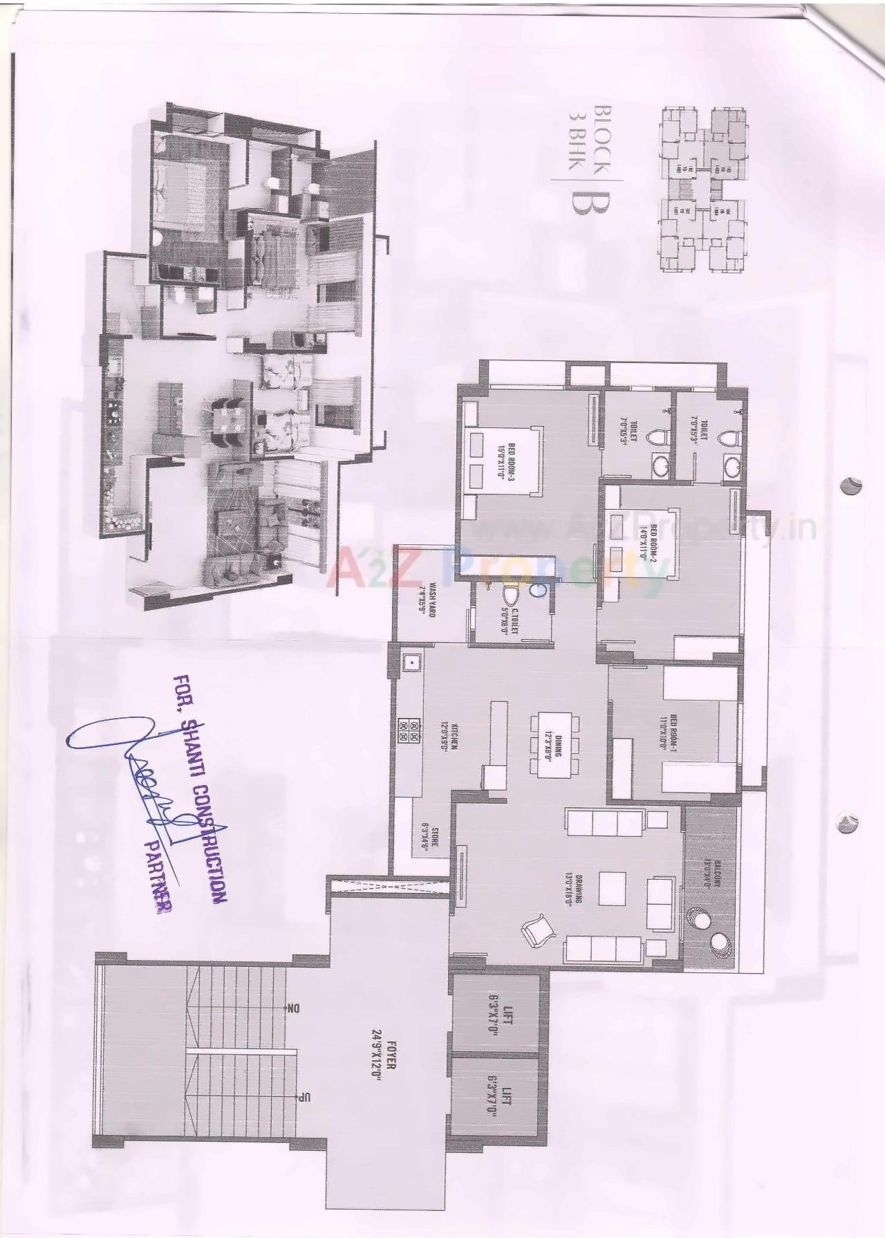 Layout of real estate project Shantikunj Bliss located at Sola, Ahmedabad, Gujarat