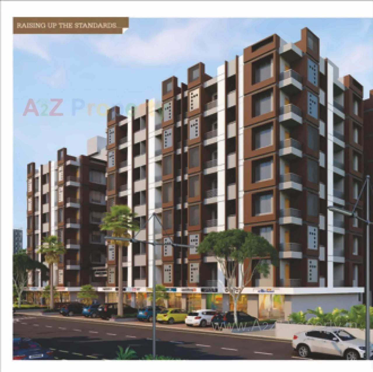 3D Elevation of real estate project Shantipujya Homes located at Chandlodiya, Ahmedabad, Gujarat