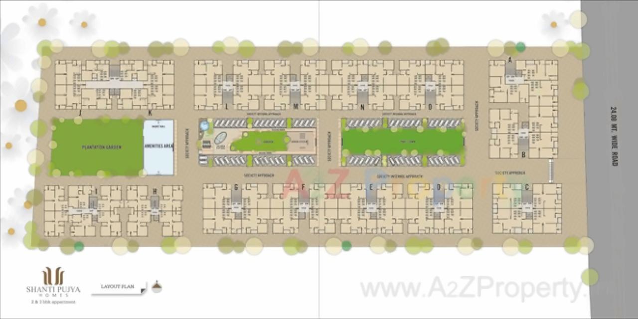 Layout of real estate project Shantipujya Homes located at Chandlodiya, Ahmedabad, Gujarat