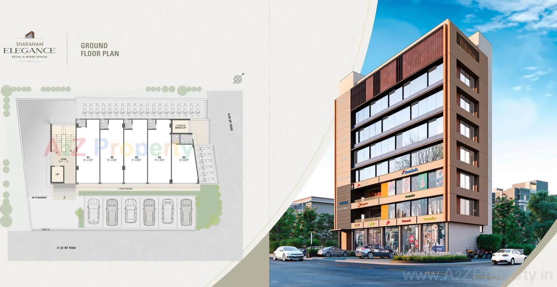 3D Elevation of real estate project Sharanam Elegance located at Manipur, Ahmedabad, Gujarat