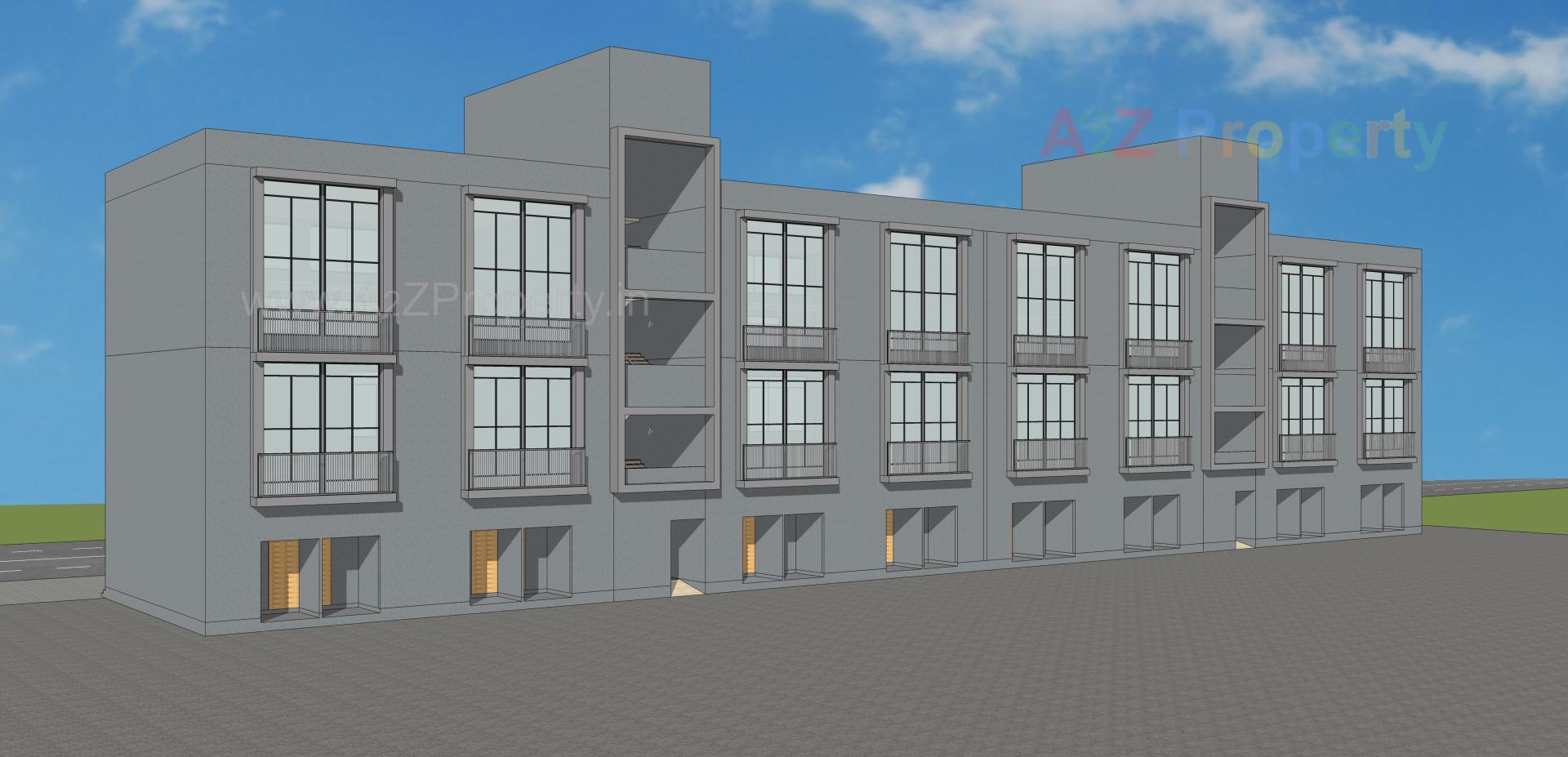 3D Elevation of real estate project Sharanam Metrolinks located at Rakhiyal, Ahmedabad, Gujarat