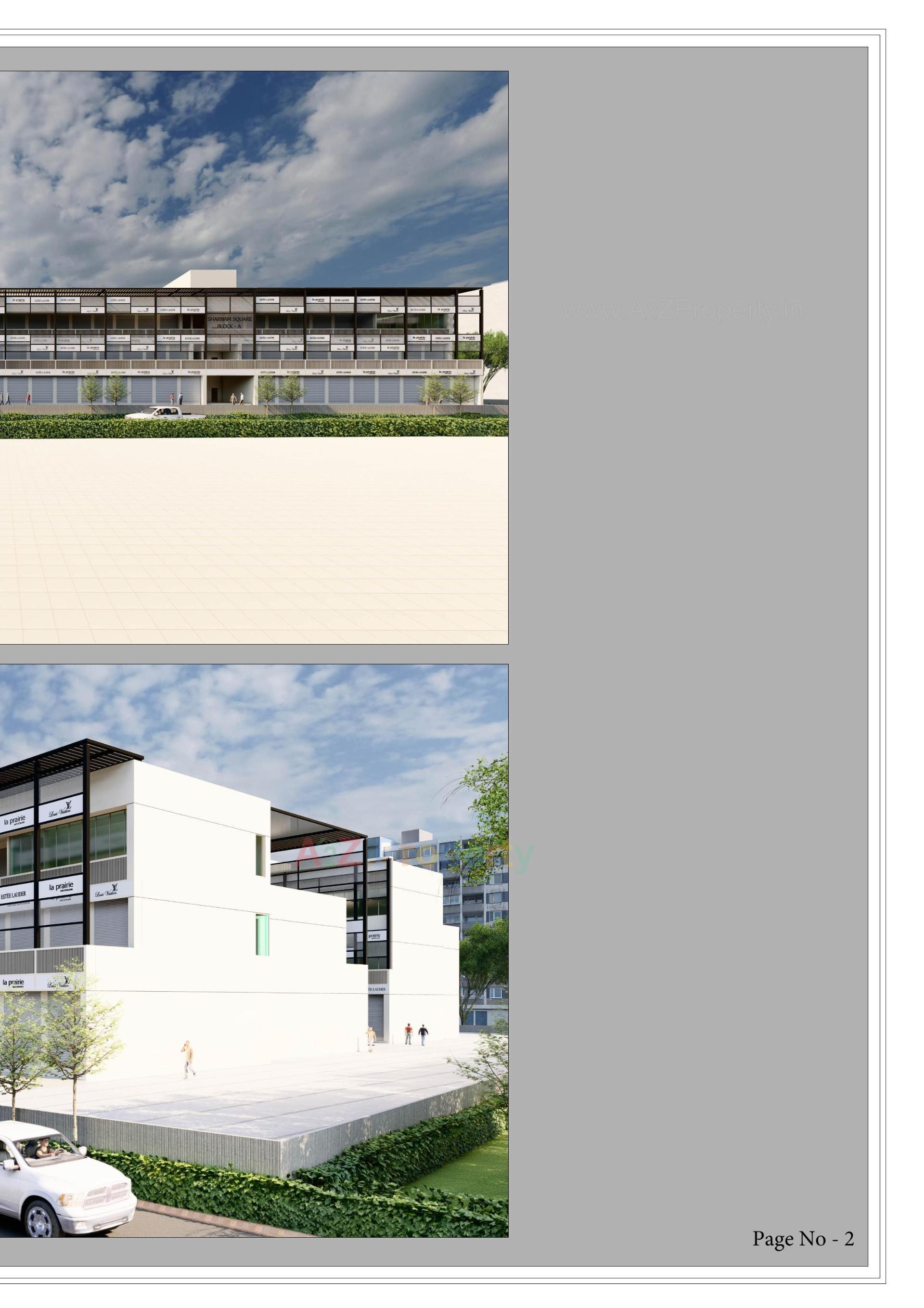 3D Elevation of real estate project Sharanam Square located at Mithipur-rakhiyal, Ahmedabad, Gujarat