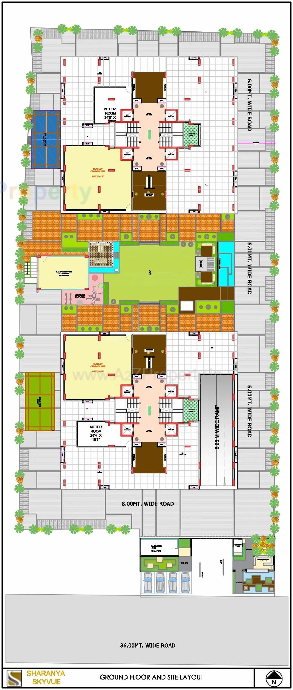 Layout of real estate project Sharanya Skyvue located at Ahmedabad, Ahmedabad, Gujarat