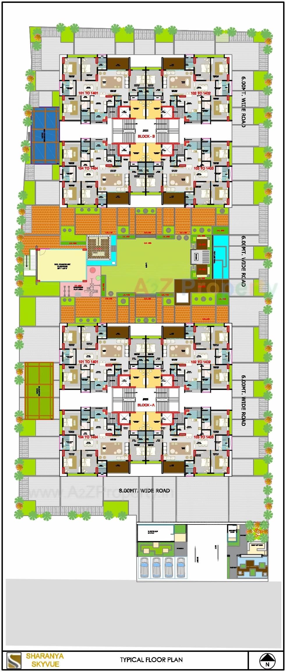 Layout of real estate project Sharanya Skyvue located at Ahmedabad, Ahmedabad, Gujarat